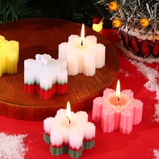Snowflake-shaped scented candle wholesale, home decoration, creative Christmas gift, fragrant souvenir candle, cross-border