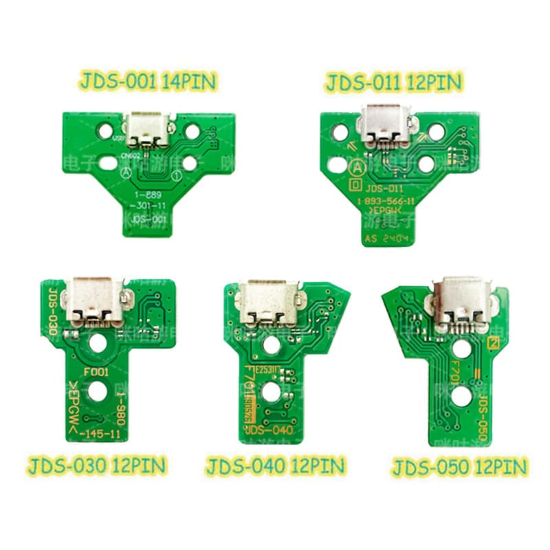 Power Switch Board Charging Board Breathing Light Circuit Board for PS4, 12/14 Pin Charging Tail Plug for PS4 Controller
