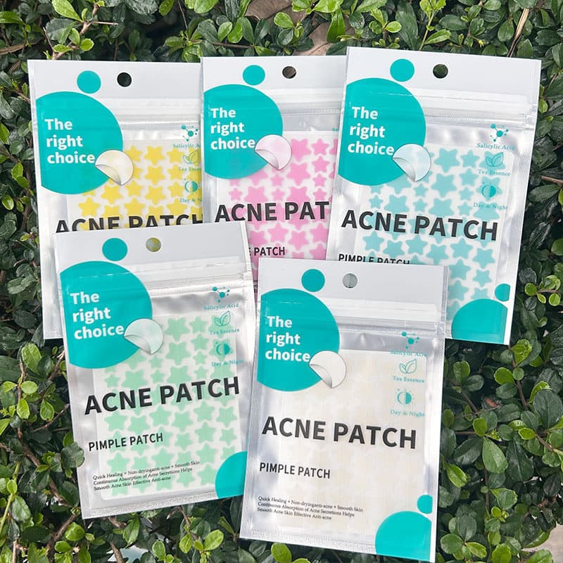 Hydrocolloid Colorful Star Acne Patches Makeup-Friendly Non-Caking Acne Patches Concealing Patches Cute Colorful Star-Shaped Acne Patches