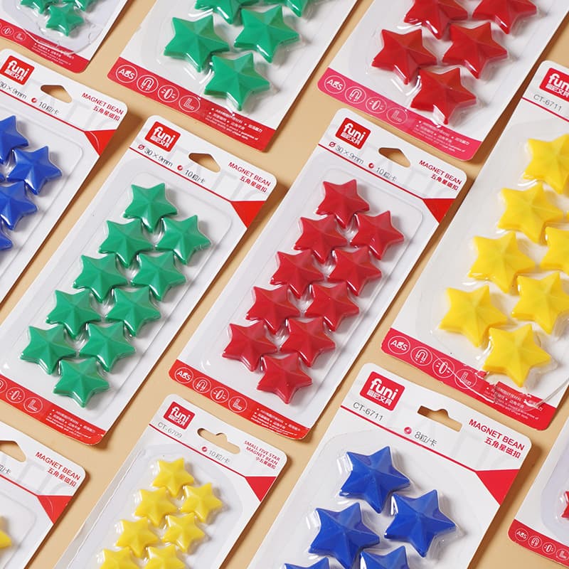 Funi small star magnetic particles, multi-size five-pointed star office and teaching refrigerator magnets, can be attached to whiteboards and other office magnetic stickers.