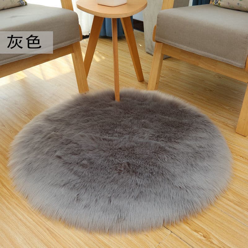 Cross-border Plush Round Carpet for Bedroom, Bay Window, Living Room, Sofa, Chair Cushion, Soft Fluffy Pad