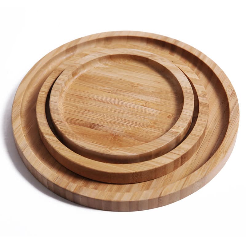 Bamboo Wood Tea Tray Rectangular Commercial Home Use Cup Cake Bamboo Wooden Cup Restaurant Tray Snack Plate