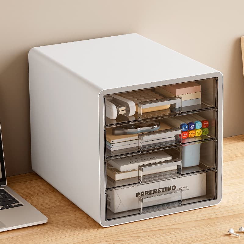 Minimalist Office Desktop File Storage Cabinet Transparent Visible Large Capacity Organizer Student Stationery Multi-Layer Storage Cabinet