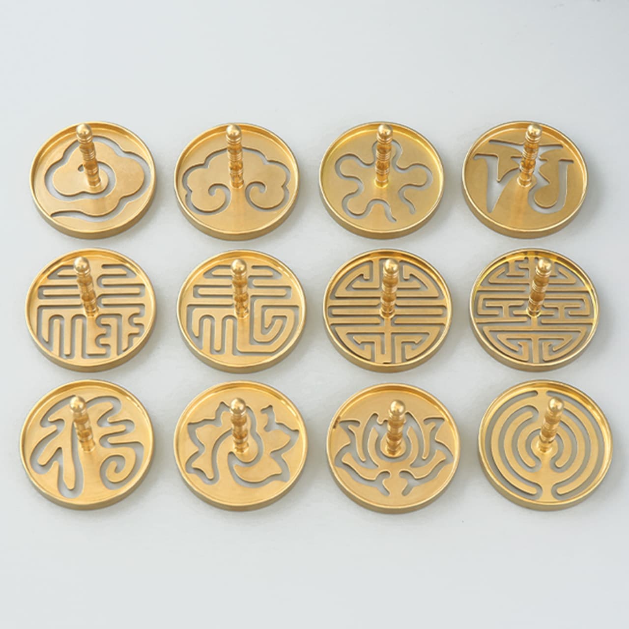 Brass Incense Mold for Incense Stamping, Incense Seal, Incense Tool, Incense Supplies, Double-Ear Large Size, Factory Wholesale