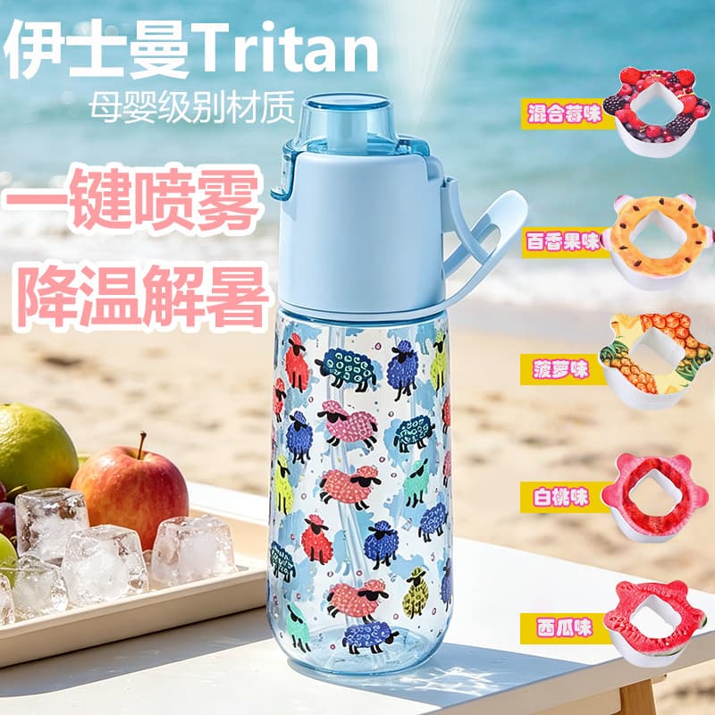 Fragrance spray cup, fragrance cup with spray function, fragrance ring, internet celebrity drinking water artifact, two-color flavor fragrance spray