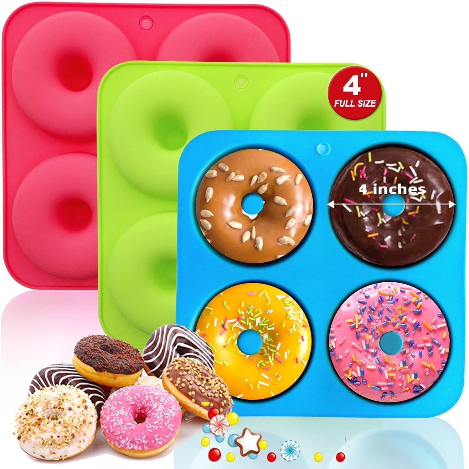Donut Baking Silicone Mold Kitchen Utensil Non-Stick Cake Mold Easy Release Dessert Mold