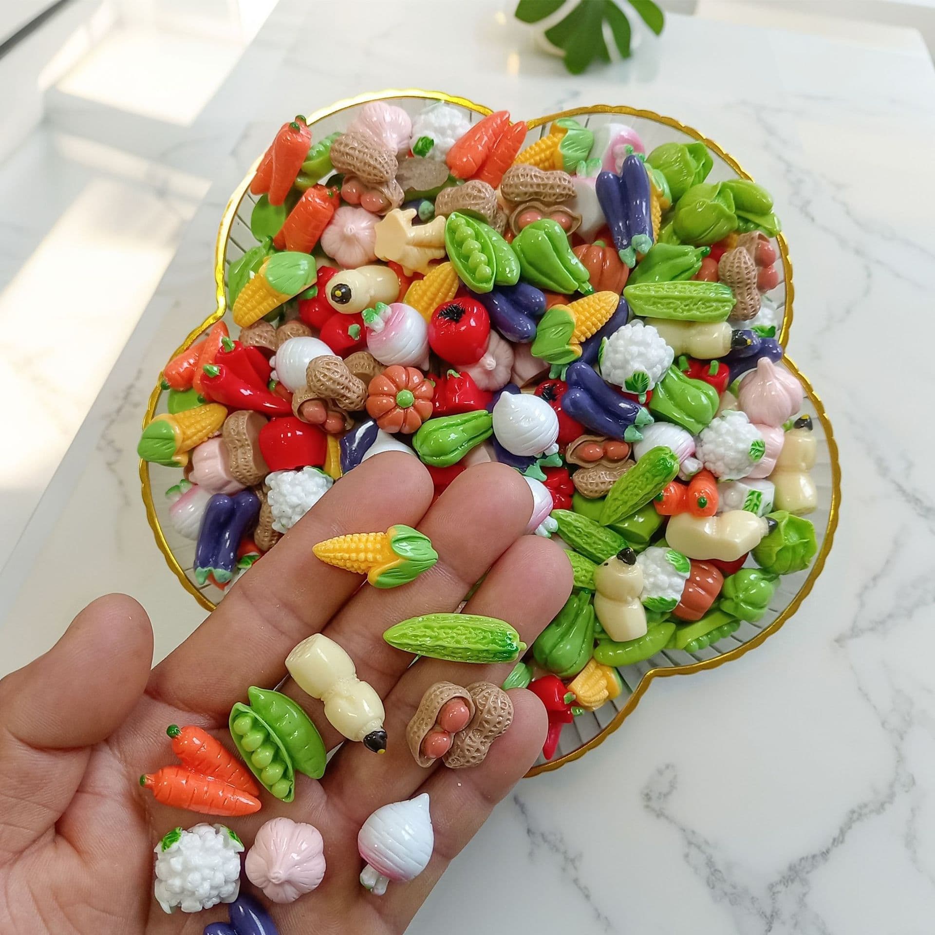 Vegetable Artificial Model Mini Food Toy Doll House Material Resin Accessories Handmade Hairpin Decoration Ornaments Garlic