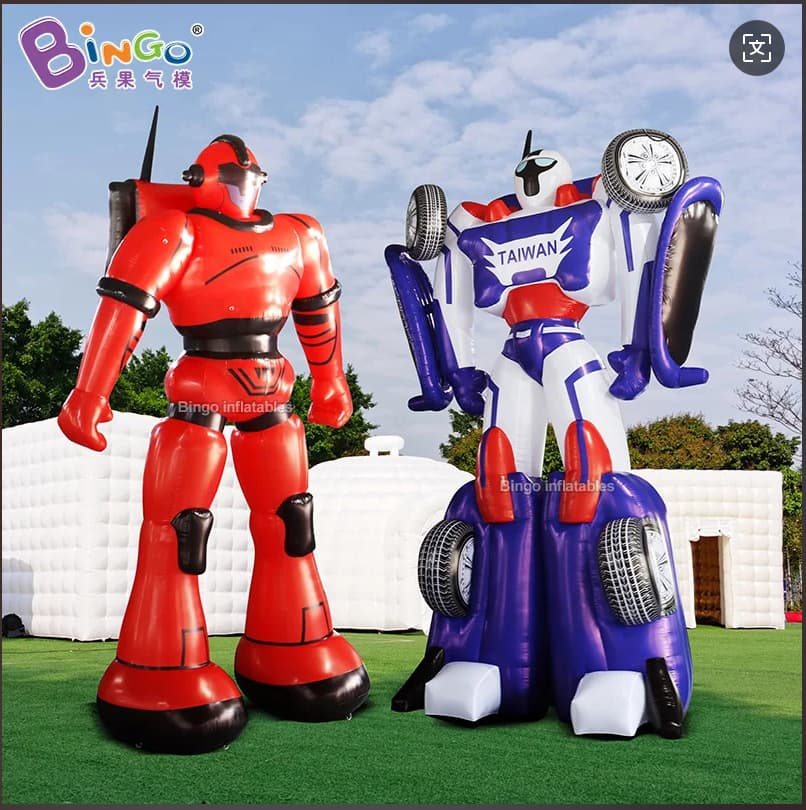 Bingguo inflatable AI robot customized inflatable Transformers model image IP mall decoration display with lights