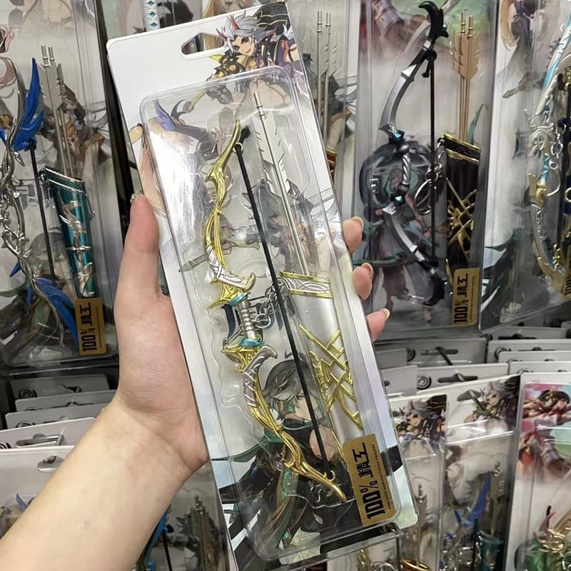 Original Weapon Alloy Mini Bow and Arrow Children's Toy Jinling Dongji White Star Bow Morigen Bow Metal Weapon