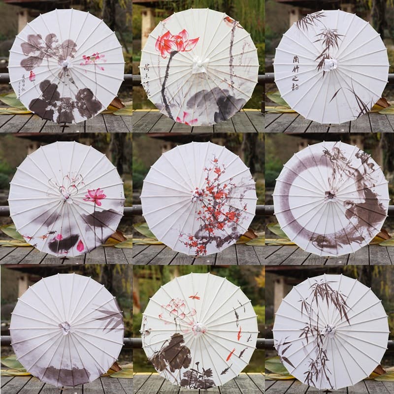 Ink painting style oil paper umbrella, Hanfu, dance, classical decorative umbrella, ceiling, Chinese style, ancient style, photography prop, decorative umbrella for men.