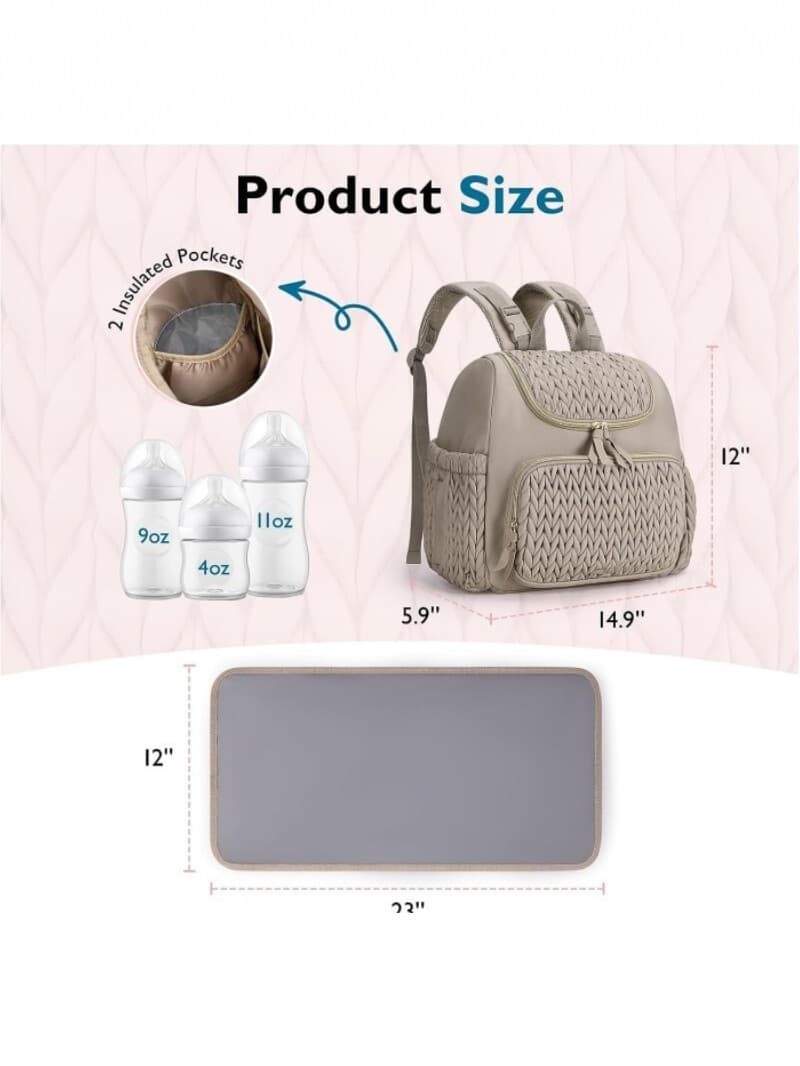 Outdoor Travel Mom Bag Multifunctional Backpack Baby Bottle Insulated Storage Bag Mother and Baby Travel Organizer