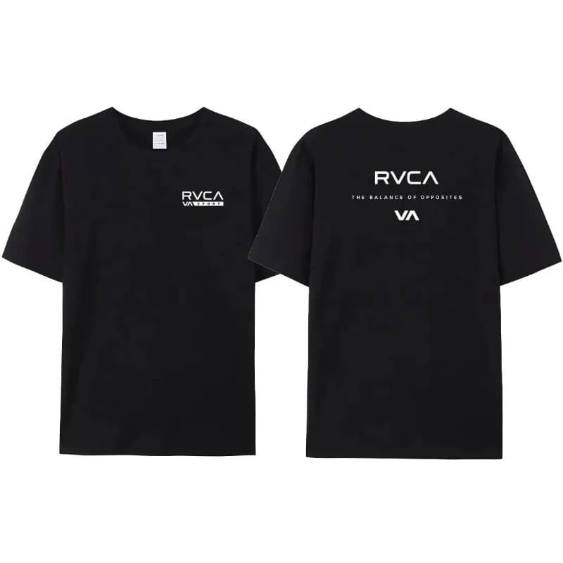 RVCA T-Shirt Men Women Black Tee Summer Cotton Tshirt Oversize