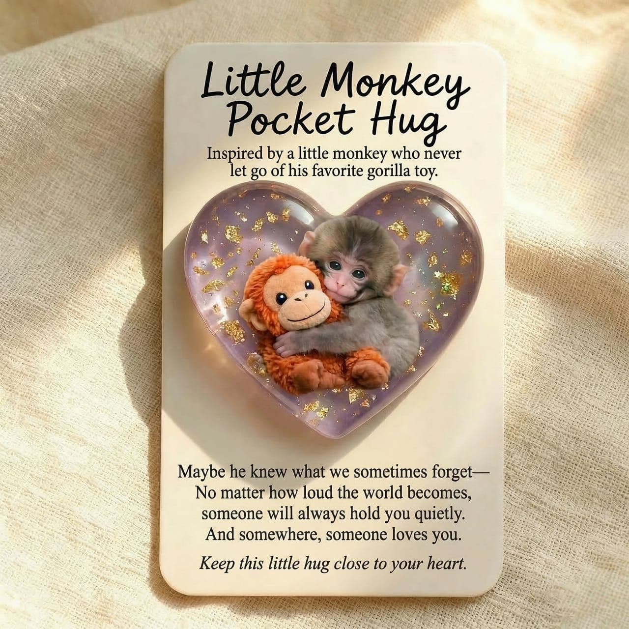 Amazon Bestseller Little Monkey Pocket Hug Cute Little Monkey Love Pocket Hug Card