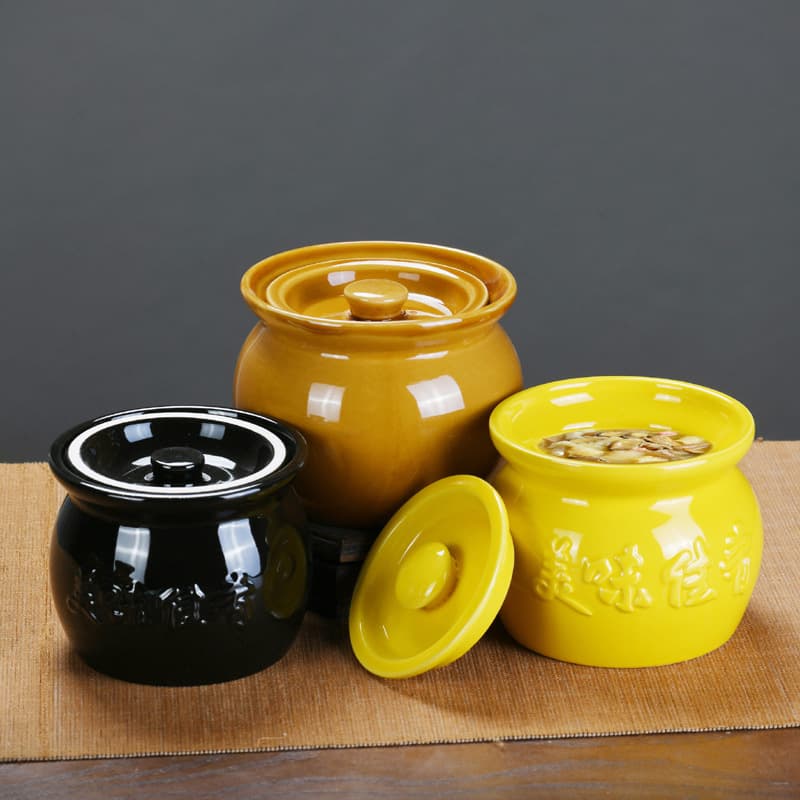 Single-serving Clay Pot Soup Jar with Lid, Ceramic Home and Commercial Use, Sha County Snack Small Soup Pot