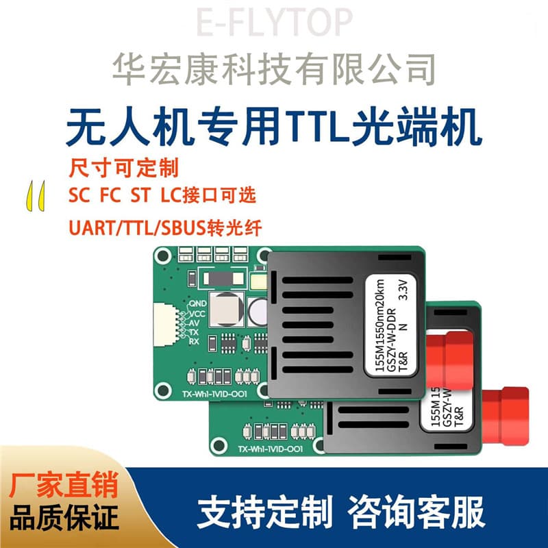 Drone Fiber Optic Module Optical Transceiver with CVBS Video Sky/Ground End Drone Fiber Optic Transmission System