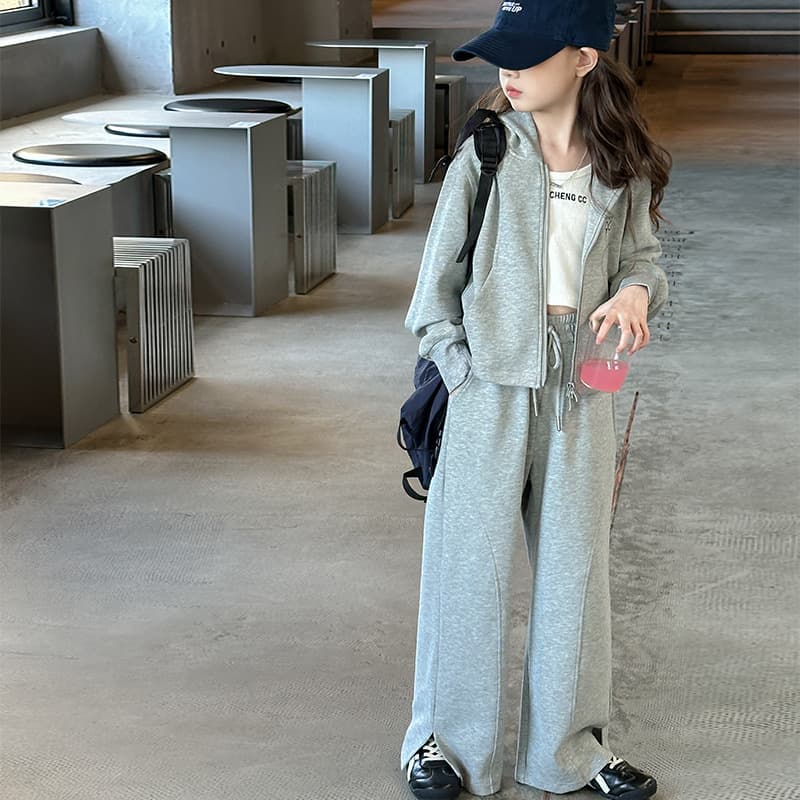 Girls' Stylish and Trendy Outfit Set Fall New Arrival 2026 Girls Autumn Clothes Sports Casual Jacket and Pants Two-Piece Set