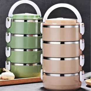 Stainless Steel Lunch Box Portable Simple Design for Office Workers and Students, Insulated Sealed Food Container with Heat Retention