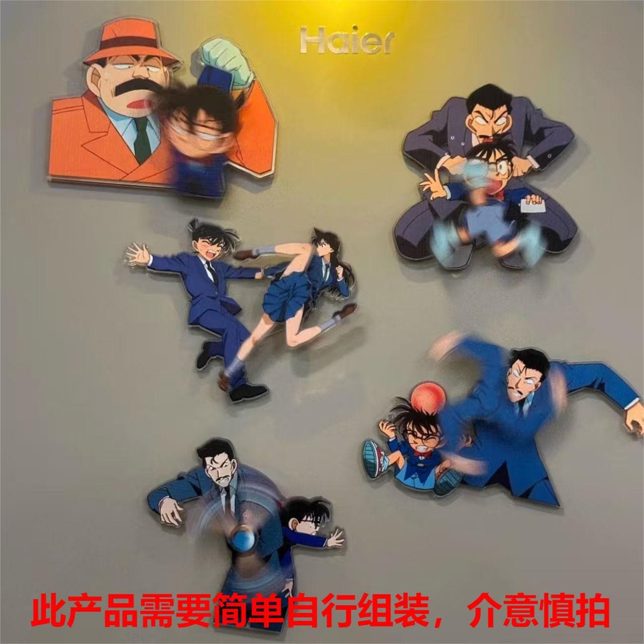 Detective Conan Rotating Refrigerator Magnet - Phantom Thief Kid Cute Cartoon Magnetic Decorative Sticker Anime