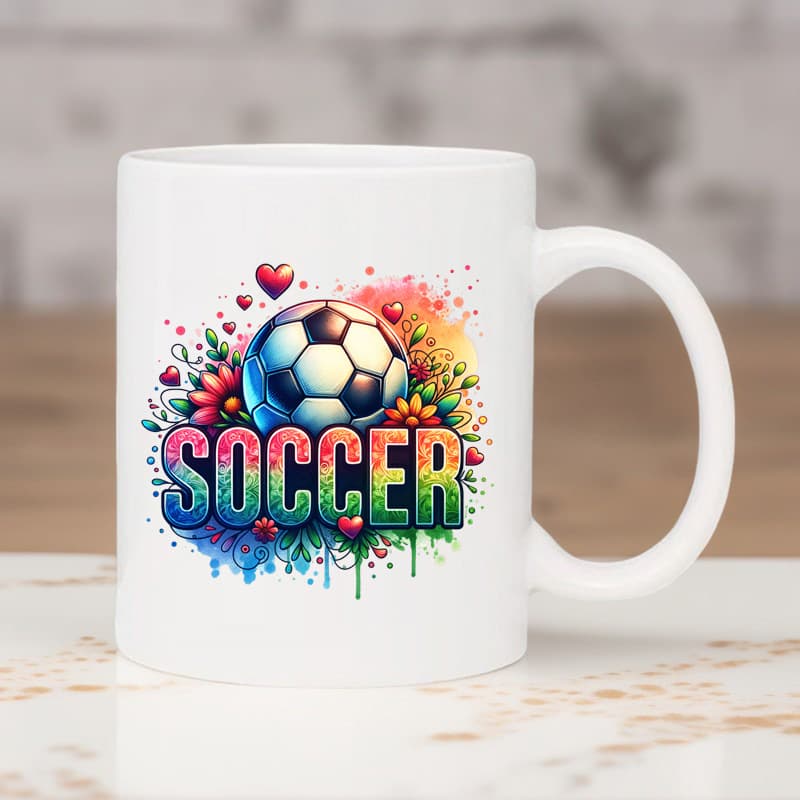 World Cup Football Ceramic Mug High Appearance Mark Cup Office Use Cup Coffee Cup White Cup Customizable Logo
