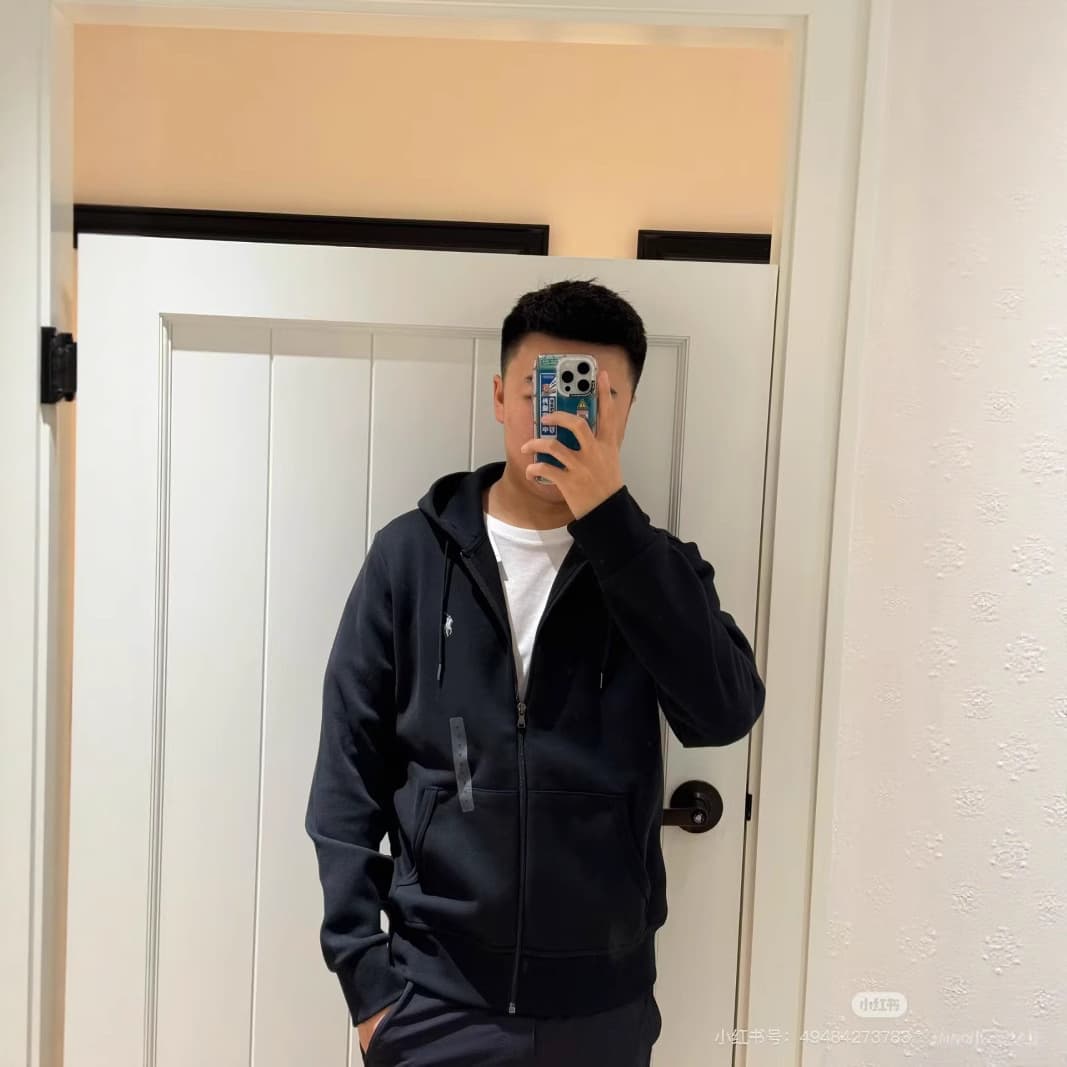 Cross-border Supply RL Basic Zip-up Hoodie with Small Pony Embroidery Logo, Men's and Women's Casual Jacket