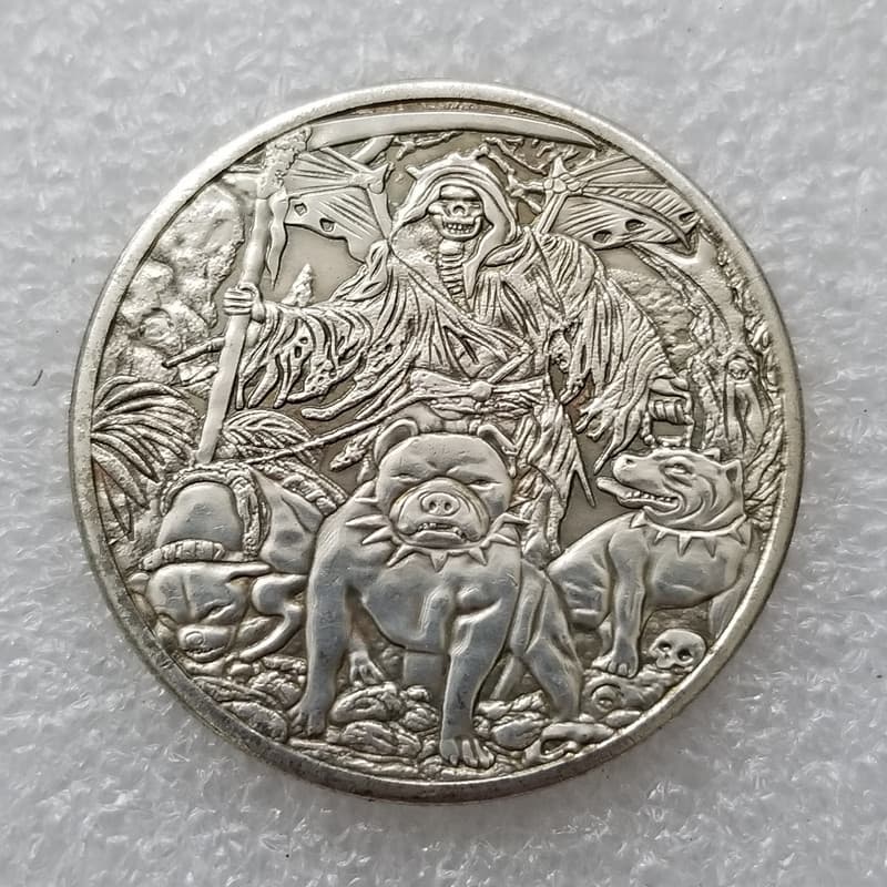 Antique Brass Silver Plated Hobo Coin Silver Dollar #7045