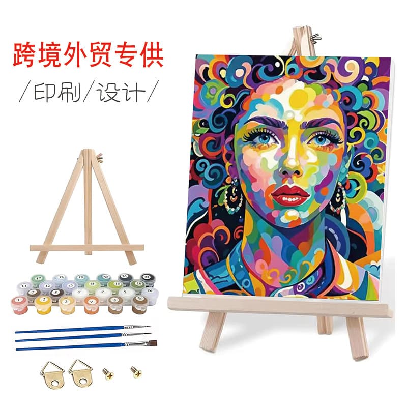 Custom Cross-Border Pure Cotton Canvas Digital Oil Painting Pigment Pattern Frame 30*40 DIY Oil Painting Board Oil Painting Frame