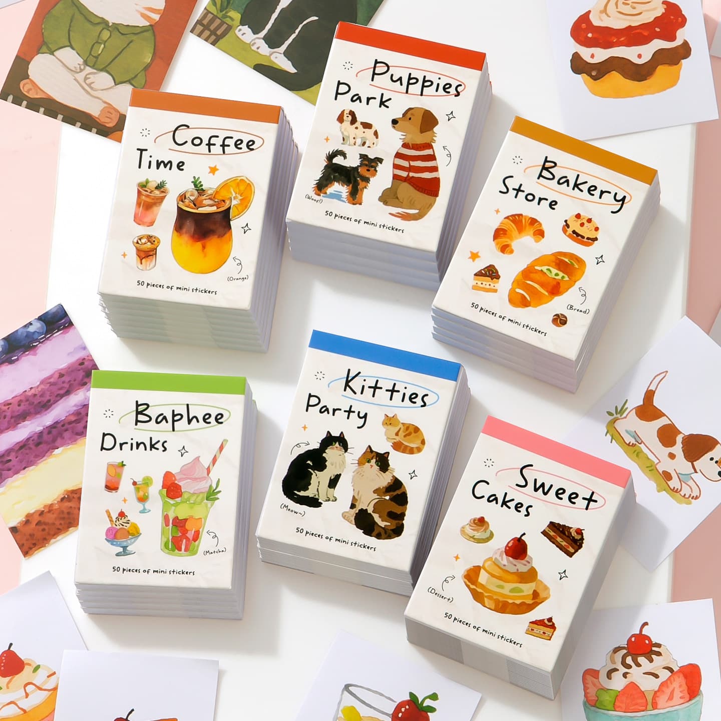 Xinmo Doudou stickers, this life cookie series, Korean gourmet handbook decoration material stickers, 50 sheets in 6 styles