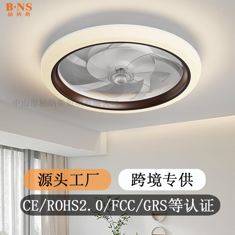 Amazon Bestselling Living Room LED Ceiling Fan Light, Bedroom Smart Remote Control 110V, Dining Room Ceiling Fan Light, Zhongshan Factory