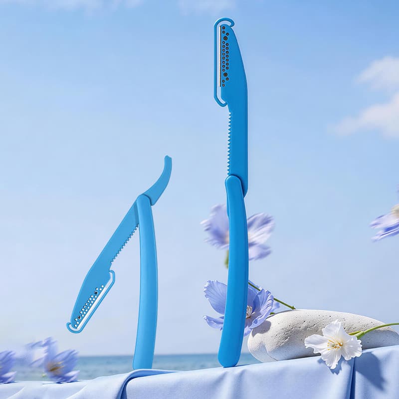 New folding disposable razor, barber shop grooming razor, for shaving, face shaving, and hair removal.