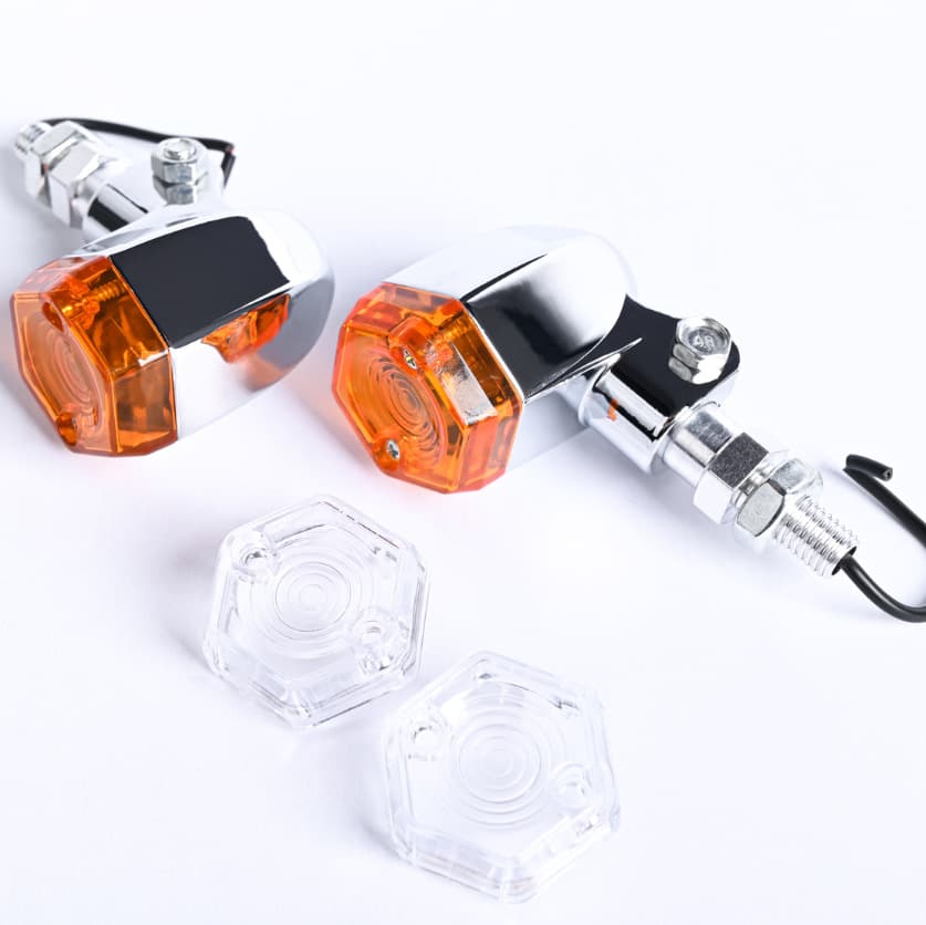 Universal Motorcycle Modified Turn Signal Retro Zinc Alloy LED Corner Light Warning Light Signal Retro Style
