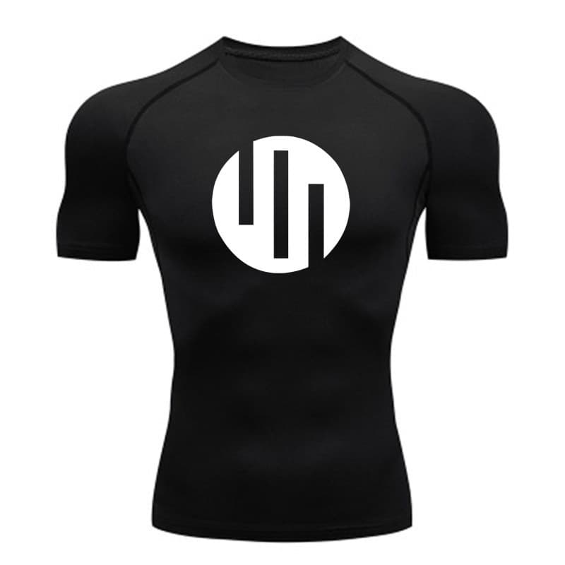 Cross-border men's quick-drying breathable T-shirt short-sleeved sports tight T-shirt gym training sports quick-drying