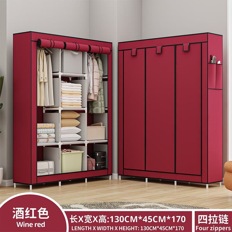 Simple Wardrobe Cloth Wardrobe Dormitory Closet Hanging Rod Coat Rack Assembled Fashionable Clothes Rack Creative Storage
