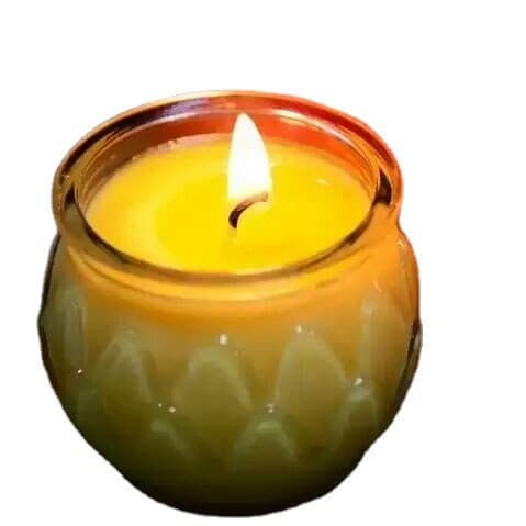 Factory Direct Sale Hongde 24-Hour Flat-Mouth Lotus Butter Lamp Buddhist Offering Premium Item