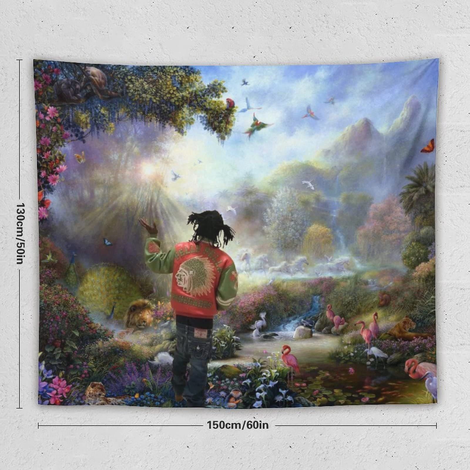 Cross-border rapper tapestry The Chief in the Garden of Eden tapestry interesting living room wall hanging background factory direct sale