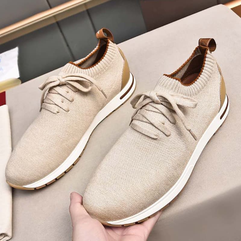 Versatile Knitted Breathable Running Shoes for Men, New Spring/Summer Sock Shoes, Flat Lace-Up Athletic Shoes