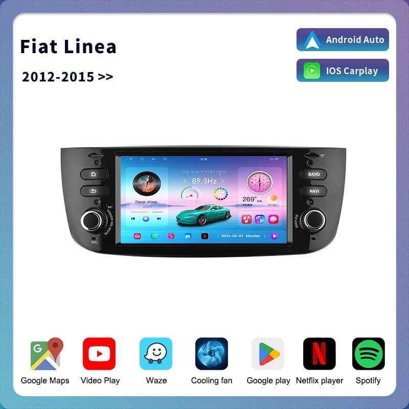 Android Auto Car Radio Stereo For Fiat Linea Punto evo
