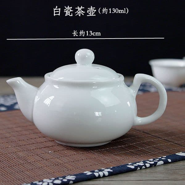 Bone China Pure White Kung Fu Tea Set High-Temperature White Porcelain Chaoshan Kung Fu Tea Set Gaiwan Teacup Ceramic Tea Set for Home Use