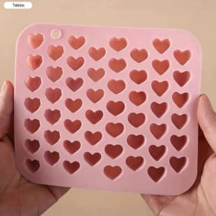 52-Connected Small Heart-Shaped Non-Stick Silicone Mold DIY Cake Mold Chocolate Mold Baking Tool
