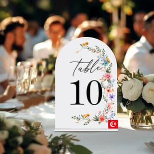 Wedding Table Number Holder White Acrylic Arch Number Card Stand Banquet Anniversary Table Decoration Ornament