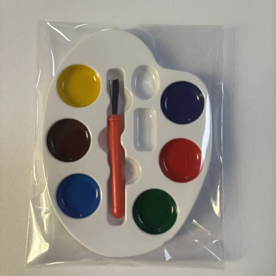 6 colors semi-dry watercolor + 1 brush, solid watercolor paint, gouache set, painting paint, Easter matching