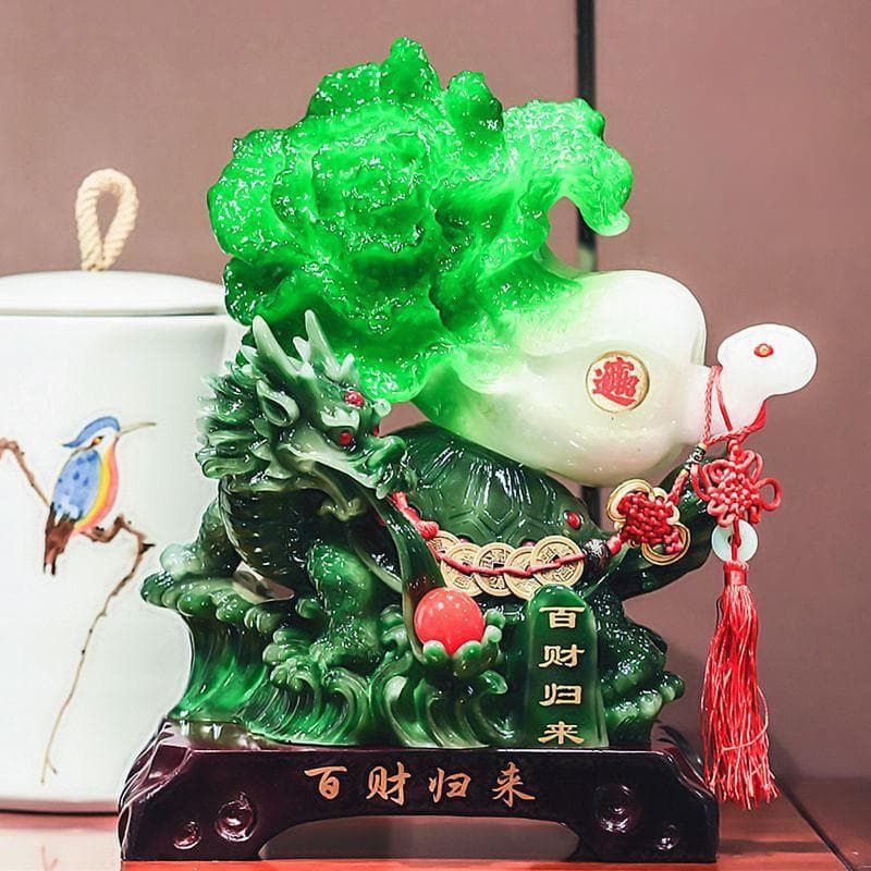 Jade cabbage ornaments recruitment large living room home furnishings dragon turtle office decoration shop opening gifts
