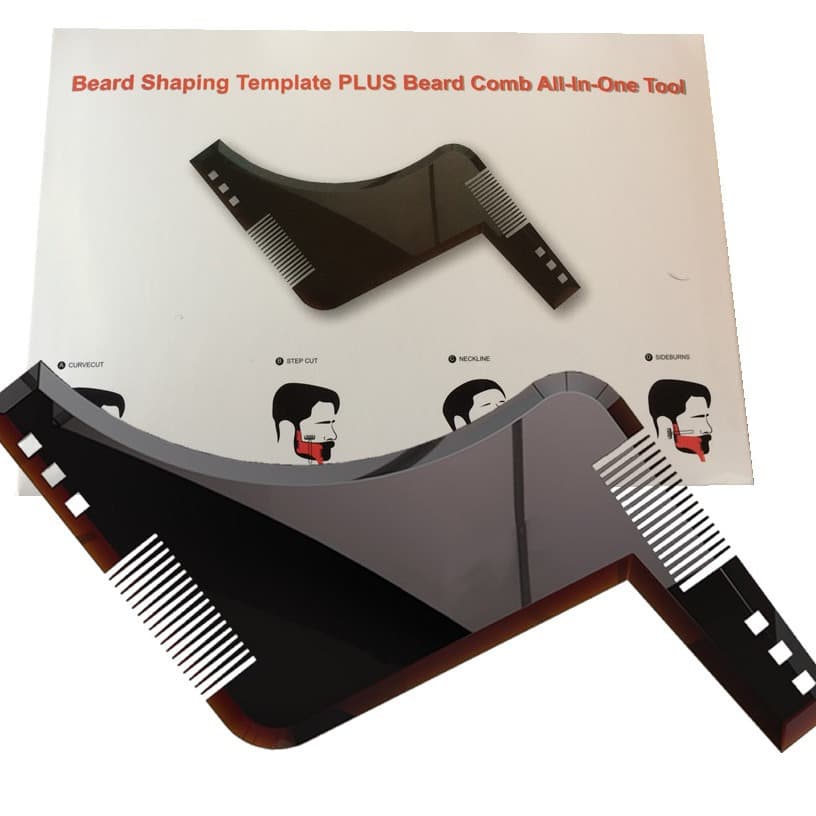Supply cross-border e-commerce beard styling template comb No. 4 lightning beard styling board Christmas gift 2