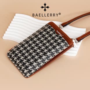 baellerry New Women's Wallet, Korean Style Houndstooth Versatile Contrast Color Shoulder Phone Bag, Small Crossbody Bag