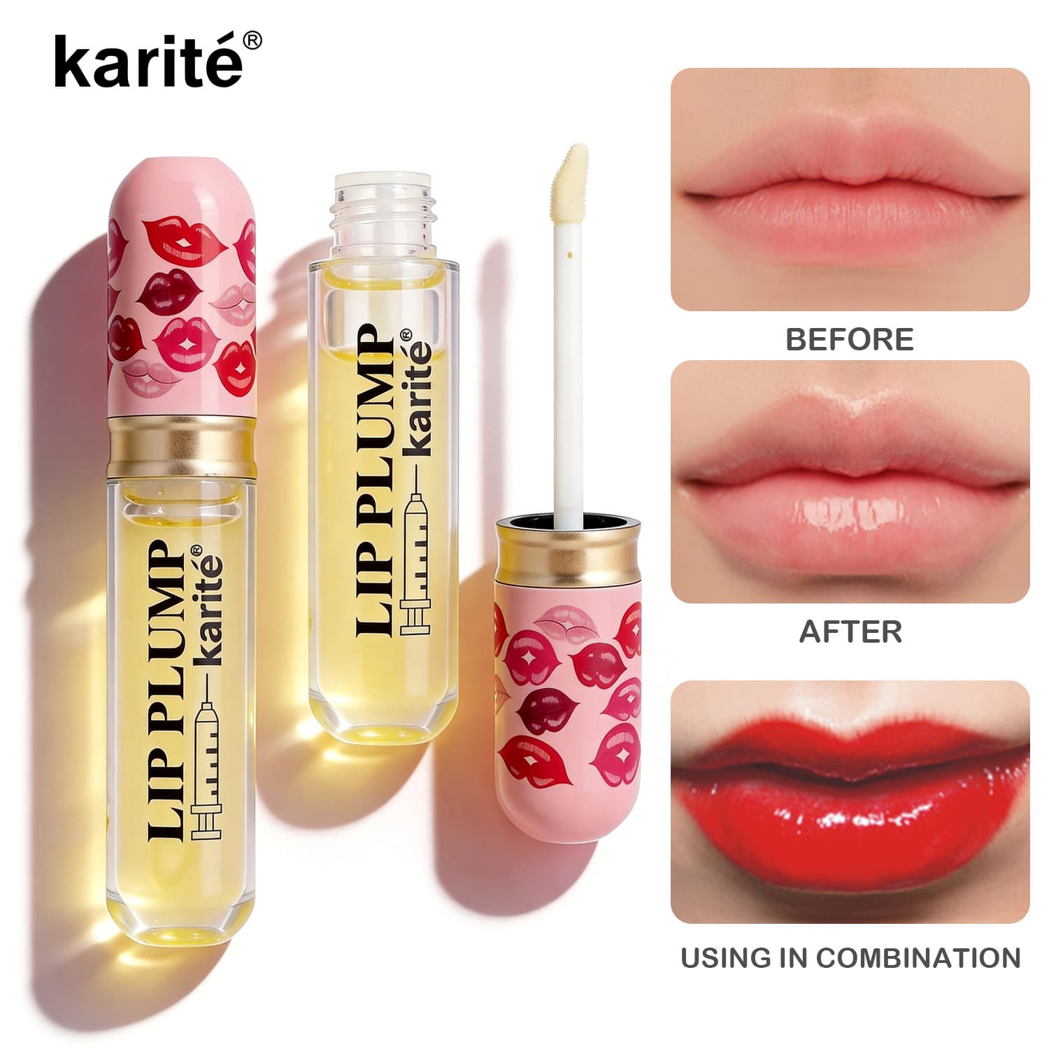Kiss Beauty Cross-Border Transparent Lip Plumper Glossy Lip Gloss for Lip Lines, Lip Plumping Liquid Factory Wholesale
