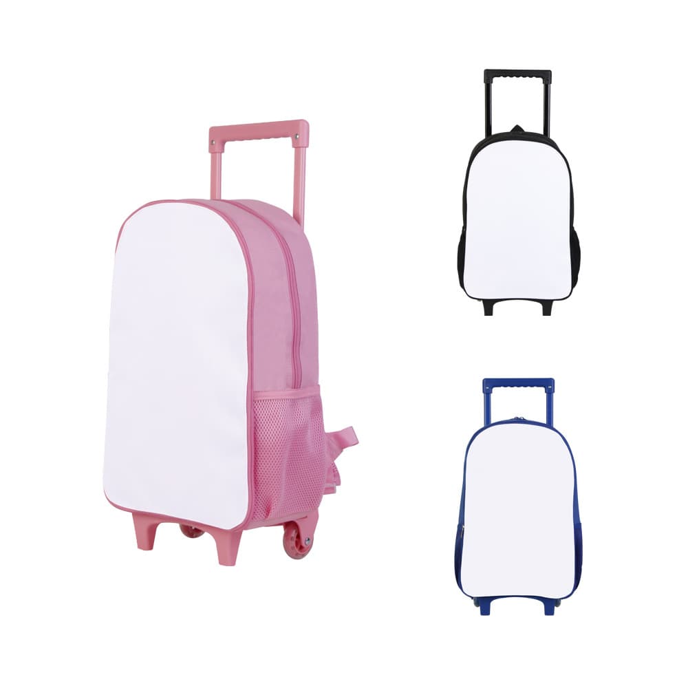 Cross-border exclusive rolling school bag thermal transfer blank consumables trolley bag available in three colors