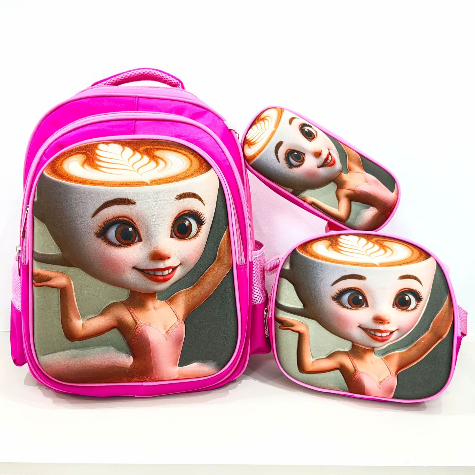Foreign Shan Hai Jing Coffee Lady 16-inch children's schoolbag primary school student backpack lunch bag pencil case backpack