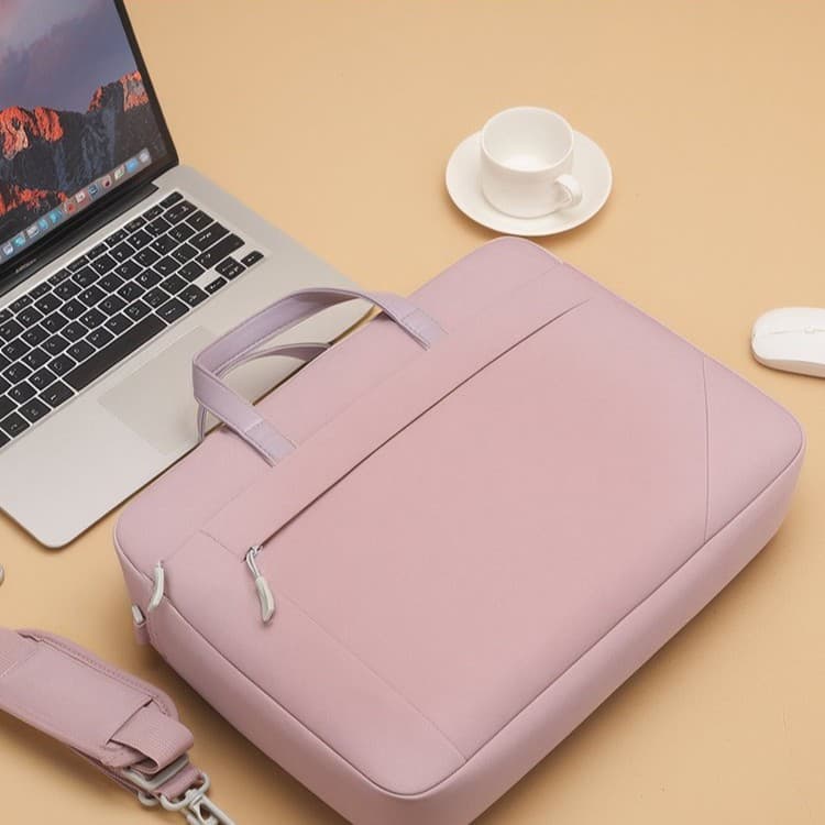 Solid Color 15.6-inch Laptop Bag Business Notebook Bag Travel Briefcase Men's and Women's Crossbody Computer Bag
