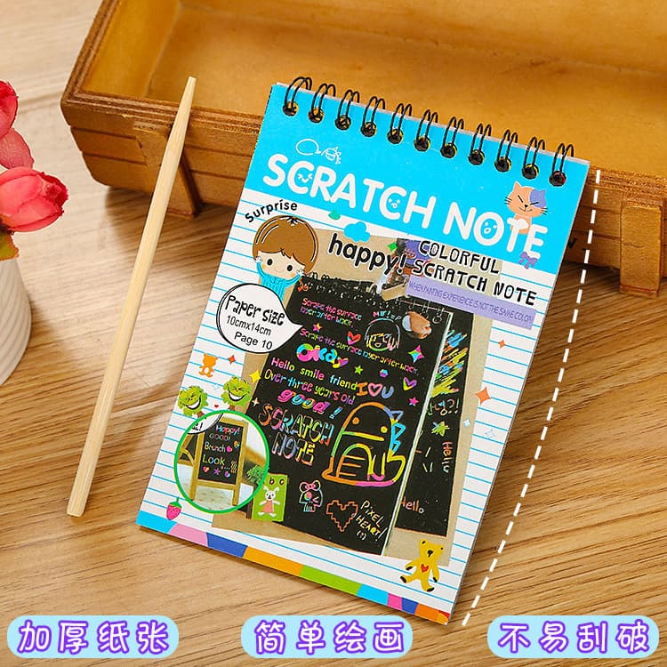 Thickened Kids DIY Scratch Art Book Creative Colorful Scratch Paper Coil Drawing Pad Factory Wholesale