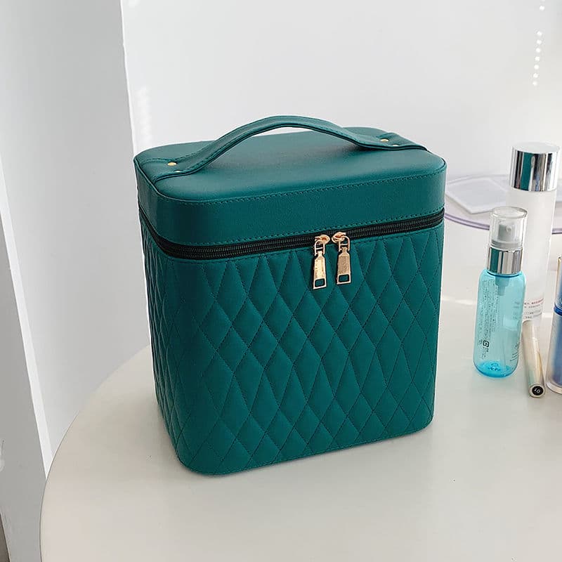 Stylish Large-Capacity Makeup Bag Portable Travel Dustproof Hard Shell Double-Layer Cosmetic Organizer Case Tattoo Handbag