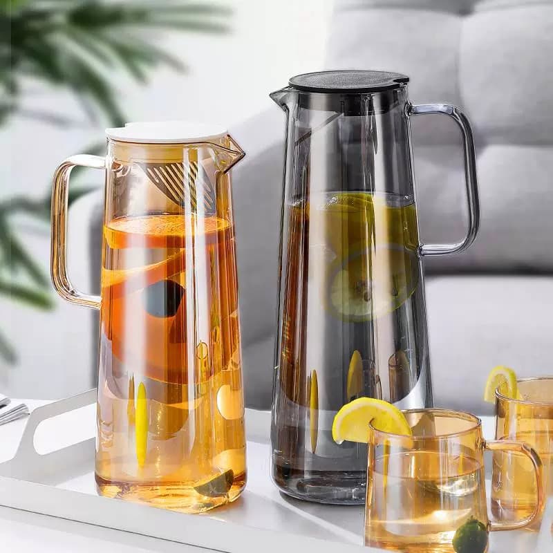 Cold water kettle household glass water bottle heat-resistant high temperature summer refrigerator cool boiled water cup set large-capacity tea kettle